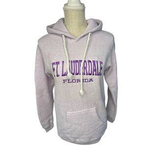 Comfortex Ft. Lauderdale Florida Hoodie Pink Purple Text W/Pouch Pocket S